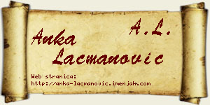 Anka Lacmanović vizit kartica